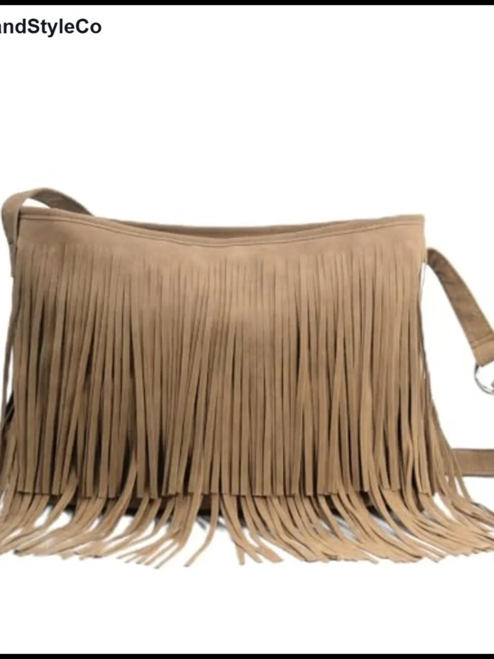 Tassel Faux Suede Leather Hobo Crossbody Shoulder Bag Women Sling